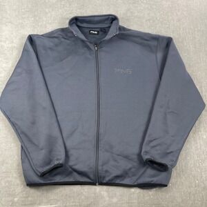 Ping Mens Large Gray Full Zip Jacket Golf Collection Mock Neck Athletic